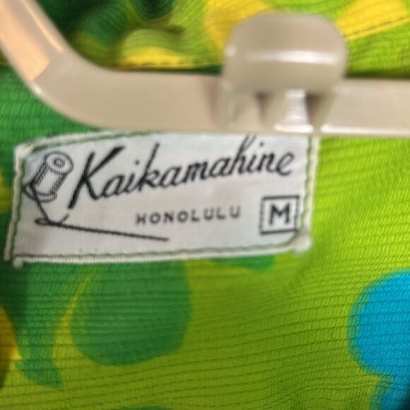 Vintage Kaikamahine Honolulu Green 60’s Tropical Hawaiian Floral Medium EUC - Picture 10 of 10